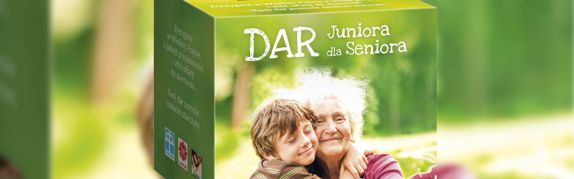 Ogłoszenie Parafialnego Zespołu Caritas w sprawie skarbonki "Dar juniora dla seniora"